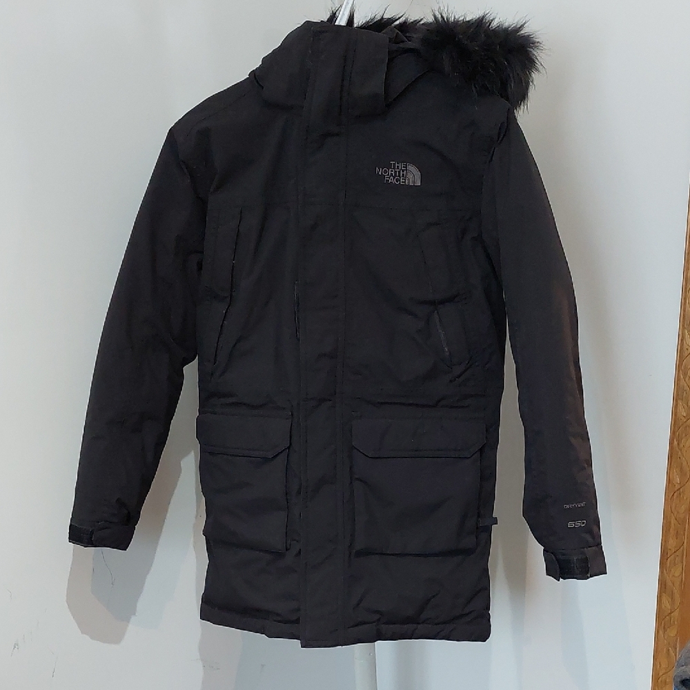 The North Face 550 Black Hooded Jacket Boys Size Large